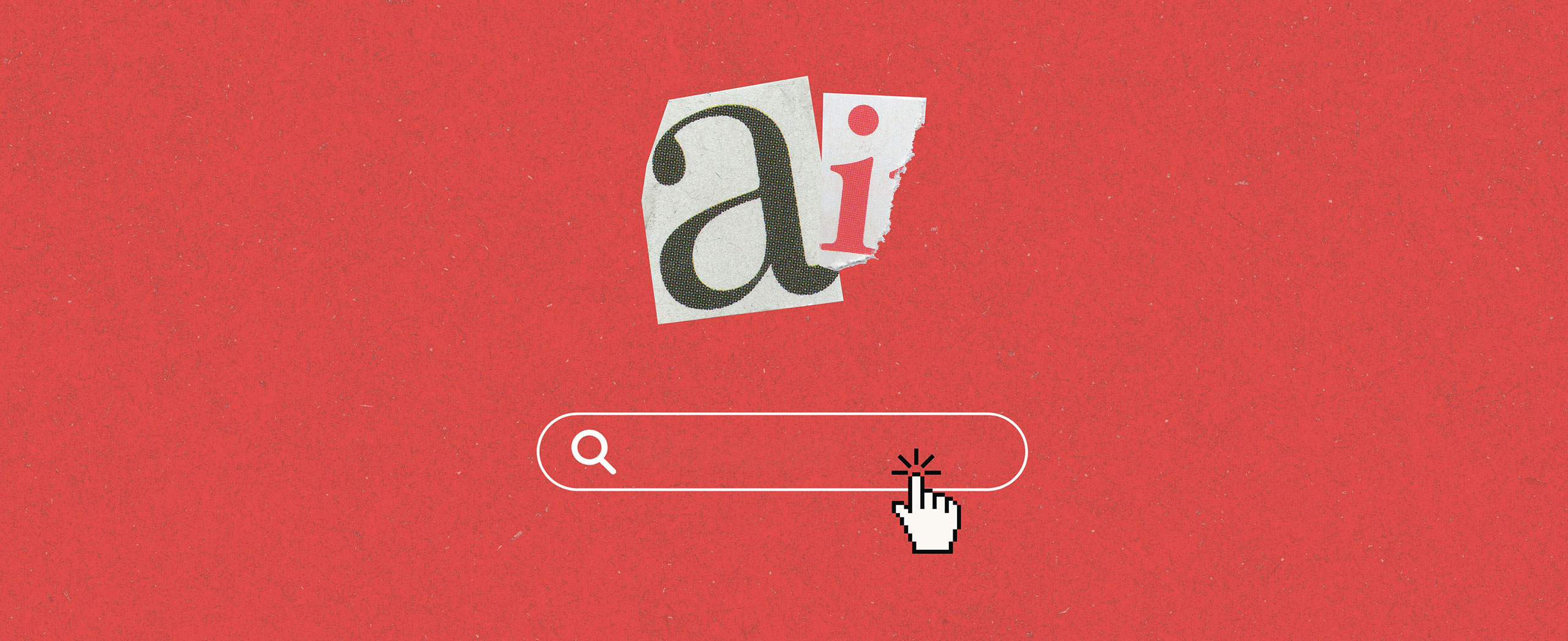 A search bar with a cursor hovering over it with AI printed above. 